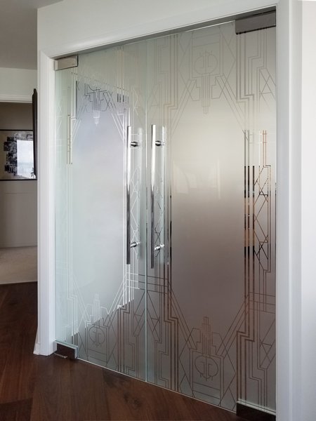 Glass Etching on the Office Door 